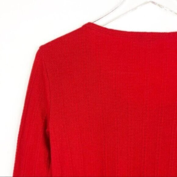 J. Crew | Women's Red Thermal V-Neck Button Up Long Sleeve Top Size Small - Picture 7 of 7